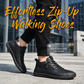 Casual High-Top Walking Shoes with Side Zipper