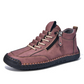 Casual High-Top Walking Shoes with Side Zipper