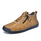 Casual High-Top Walking Shoes with Side Zipper