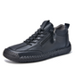 Casual High-Top Walking Shoes with Side Zipper