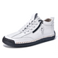 Casual High-Top Walking Shoes with Side Zipper