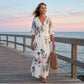 Women's Casual V-Neck Floral Maxi Dress