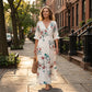 Women's Casual V-Neck Floral Maxi Dress