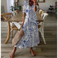 Women's Casual V-Neck Floral Maxi Dress