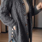 Women’s Knitted Mid-Length Outerwear with Stand Collar