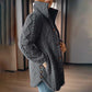 Women’s Knitted Mid-Length Outerwear with Stand Collar