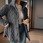 Women’s Knitted Mid-Length Outerwear with Stand Collar