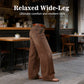 High-Waist Wide-Leg Jeans with Button Detail