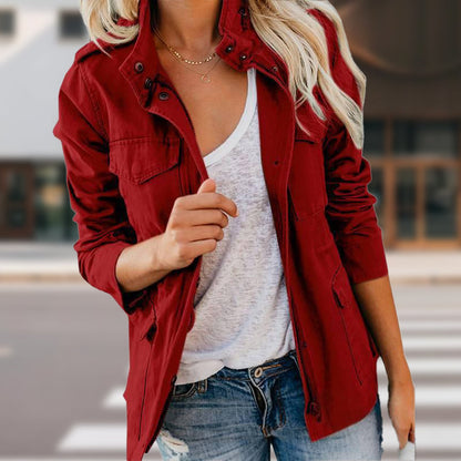 Cute fall outfit💕Women's Casual Multi-Pocket Jacket