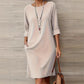 Minimalist Three-Quarter Sleeve Dress with Pockets