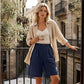 Women's Casual Cotton Linen Shorts with Pockets