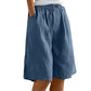 Women's Casual Cotton Linen Shorts with Pockets