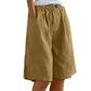 Women's Casual Cotton Linen Shorts with Pockets