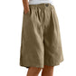 Women's Casual Cotton Linen Shorts with Pockets