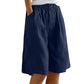 Women's Casual Cotton Linen Shorts with Pockets