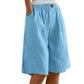 Women's Casual Cotton Linen Shorts with Pockets