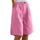 Women's Casual Cotton Linen Shorts with Pockets