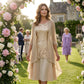 Women's Knee-Length Formal Dress and Cardigan Set