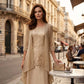 Women's Knee-Length Formal Dress and Cardigan Set