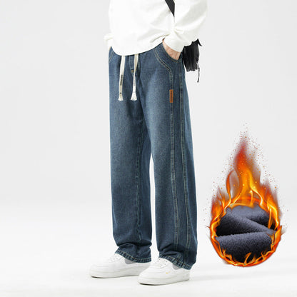 Warm Thickened Casual Vintage Straight Jeans