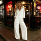 Women's Casual Long Sleeve Denim Jumpsuit