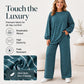Women's Striped Pullover & Wide-Leg Pants 2-Piece Set