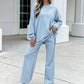 Women's Striped Pullover & Wide-Leg Pants 2-Piece Set