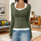 Women's Color Blocking Mock 2-Piece Top