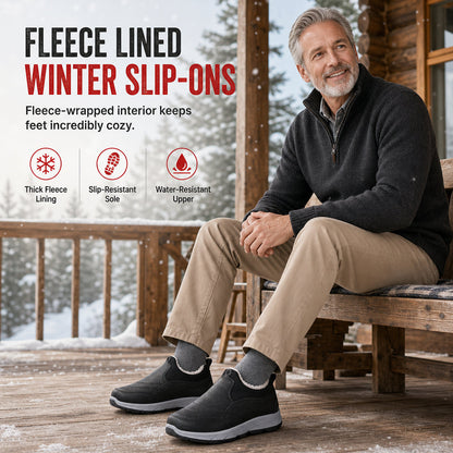 ❄️ Cold-Ready Warmth, Dry Secure Stride | Men's Winter Fleece-Lined Waterproof Ankle Boots