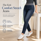 🖤Black Friday Sale:50% OFF🖤🤠Women's High-Rise Pull-On Slim Fit Dark Wash Denim Jeans with Wide Elastic Waistband