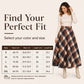Women's Elegant High-Waisted Plaid Long Skirt