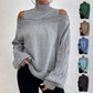 🖤Black Friday Sale:50% OFF🖤 ❄️ Women’s Fashion High Neck Off-Shoulder Knit Sweater