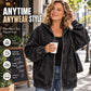 Women's Loose-Fit Hooded Denim Jacket