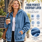 Women's Loose-Fit Hooded Denim Jacket