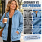 Women's Loose-Fit Hooded Denim Jacket