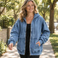 Women's Loose-Fit Hooded Denim Jacket