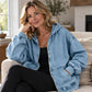 Women's Loose-Fit Hooded Denim Jacket