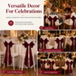 🎀🔥 50% OFF! Large Velvet Christmas Bow Ornament – Premium Plush Velvet, Wired Ribbon Edges for Easy Shaping, Pre-Tied Designer Style, Perfect for Holiday Tree Topper, Wreaths, Garlands & Home Decor ✨