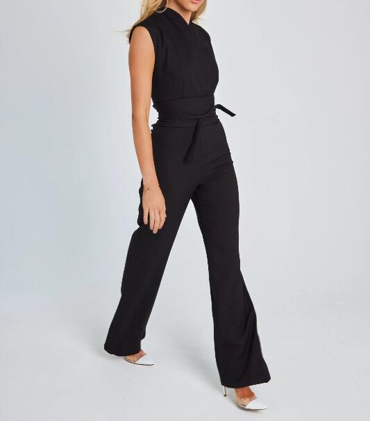 Women's Sleeveless Wide-Leg Jumpsuit